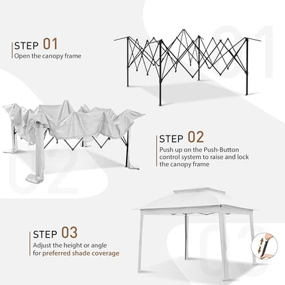 COOS BAY 11x11 Pop Up Gazebo with Mesh Netting, Instant Outdoor Canopy Tent, Water Resistant Shelter with UPF 50+ UV Protection, 121 Sq Ft Coverage, White