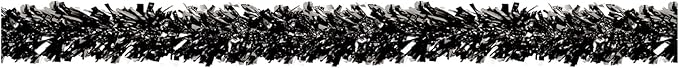 Beistle Shiny Black Metallic Plastic Festooning Garland For New Year’s Eve Christmas Birthday Graduation Party Supplies And Parade Floats