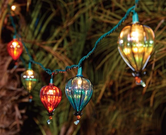 DOGHLY 11FT Fairy String Lights with 10 Color Bulbs Decorations, Outdoor Tropical Beach Theme Lights Patio String Lights for Party Camping Wedding Decor, UL Listed, Connectable,1 Pcs