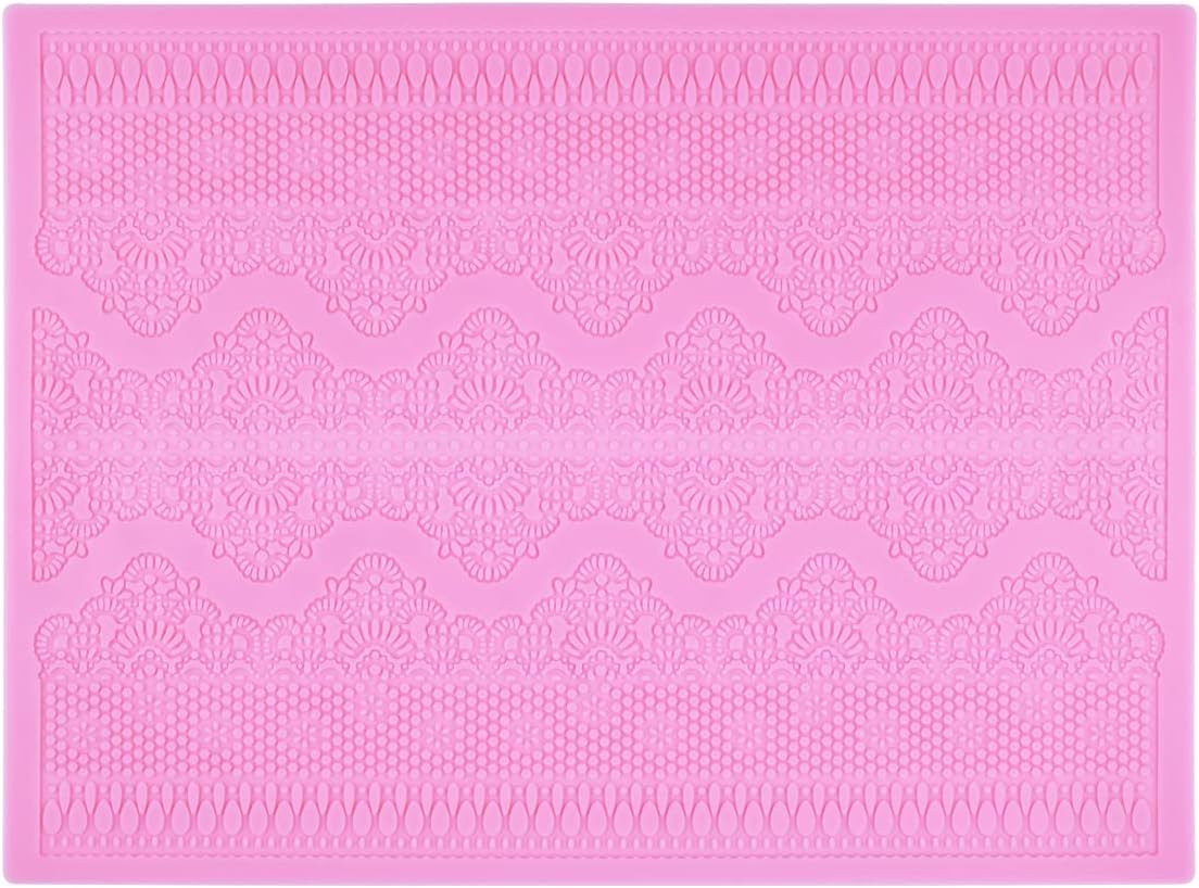 Embossing Lace Fondant Molds, Multi Circle Flowers Lace Mat Wedding Cake Decoration Tool, Silicone Lace Mat Mold for Cakes