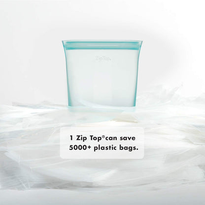 Zip Top Reusable Food Storage Bags, Medium Cup [Lavender], Silicone Meal Prep Container, Microwave, Dishwasher and Freezer Safe, Made in the USA