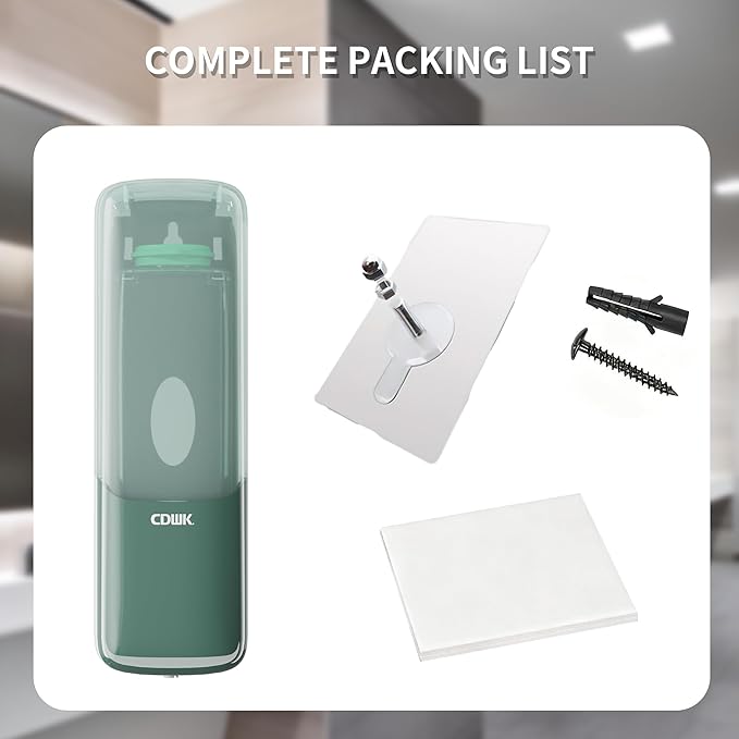 Wall-Mounted Shampoo Conditioner Dispenser, 300ml No Drill Refillable Shower Soap Dispenser, Waterproof Leak-Proof Wall Soap Holder, Modern Toiletries Organizer for Bathroom, Kitchen, Hotel, Green