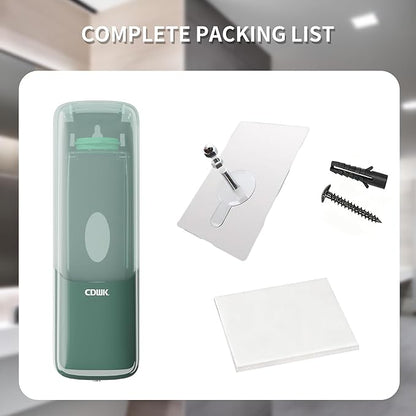 Wall-Mounted Shampoo Conditioner Dispenser, 300ml No Drill Refillable Shower Soap Dispenser, Waterproof Leak-Proof Wall Soap Holder, Modern Toiletries Organizer for Bathroom, Kitchen, Hotel, Green