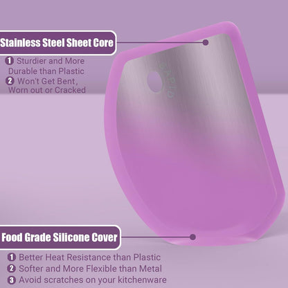 Sapid Silicone Bowl Scraper Flexible Curved Edge (5.98"×4.3"), Food Grade Bench Dough Scraper for Baking Sourdough Bread, Cake, Fondant Icing