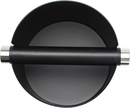 DIBTSA Espresso Knock Box, Stainless Steel Coffee Grounds Knock Box, With Removable Knock Bar and Non-Slip Rubber Base (Black)