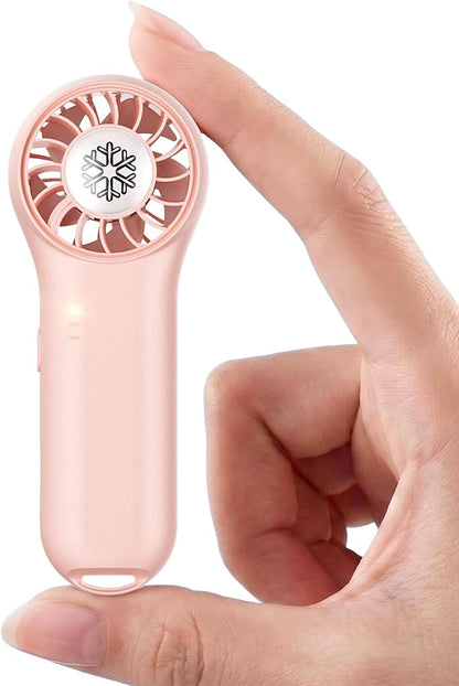 DREAMME Mini Handheld Fan, Sweetfull Mini Portable Fan, 4-Speed Personal Small Fan, Cute Pocket Lash Fan, Rechargeable Operated Cooling Fan for Travel, Cruise Ship Essentials, Eyelash, Makeup, Pink