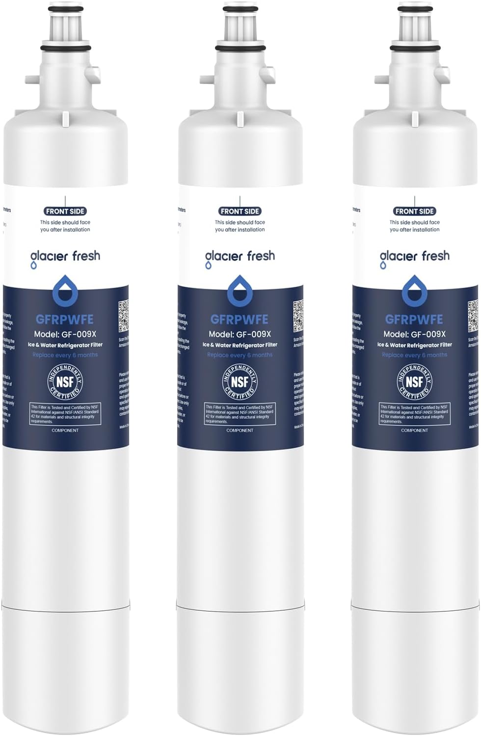 GLACIER FRESH Replacement for RPWFE, RPWF (Built-in CHIP) Refrigerator Water Filter, Compatible with GFE28GYNFS, GFE28GELDS, PFE28KELDS, PFE28KYNFS, GFD28GELDS, PWE23KELDS, PWE23KMKES, 3 Pack