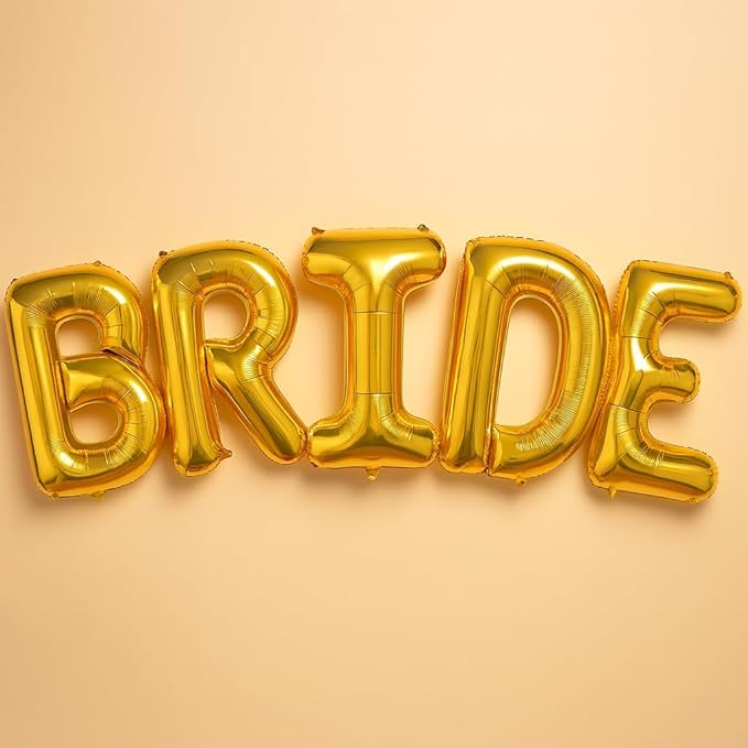 KatchOn, Giant Gold Bride Balloons - 40 Inch | Bachelorette Party Decorations | Gold Bride Balloon for Bridal Shower Decorations | Bridal Shower Balloon | Bachelorette Balloons