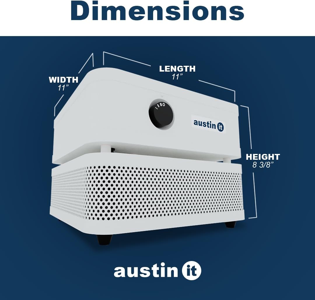 Austin Air it Room Air Purifier with VOC Carbon Wrap Air Filters - Personal Air Filter Single Room Air Purifiers - Portable Allergy Purifier - Stylish Tabletop Purifier for Dust, Model C100CC1