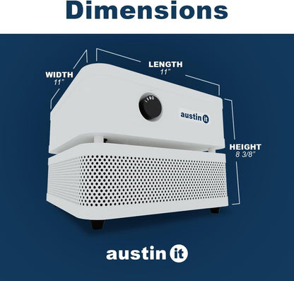 Austin Air it Room Air Purifier with VOC Carbon Wrap Air Filters - Personal Air Filter Single Room Air Purifiers - Portable Allergy Purifier - Stylish Tabletop Purifier for Dust, Model C100CC1