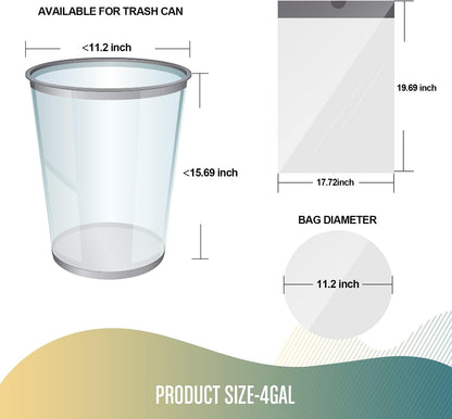 FORID Small Drawstring Trash Bags - 4 Gallon Plastic Garbage Bags 240 Counts White Trash Can Liners 15 Liter for Bathroom Restroom Bedroom Office Toilet - Durable & Thick Trash Bag