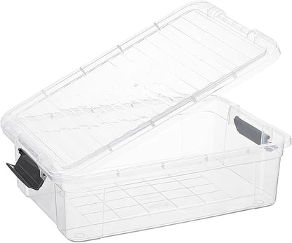 Superio Storage Bins with Lids, Clear Plastic Containers for Organizing, Stackable Totes, BPA Free, Odor Free, Organizer Boxes for Home, and Dorm (2 Pack, 13.7 Qt)