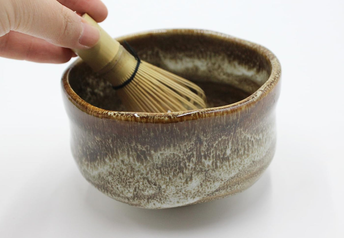 Japanese Traditional Handcrafted Matcha Chawan Tea Bowl Cup Ceremony Tableware Pottery (Ame Yuu)