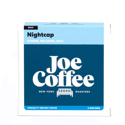 Joe Coffee Company - Nightcap Decaf Specialty Instant Coffee Packets (6 Sachets), NYC Roaster, Kosher, Climate-Friendly