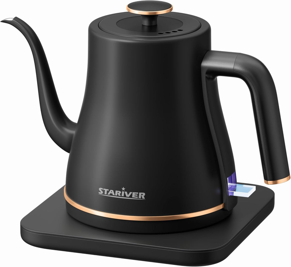 Stariver Gooseneck Electric Kettle, 0.8L Electric Tea Kettle Tea Pot, Pour Over Coffee Kettle with Stainless Steel Inner Lid & Bottom
