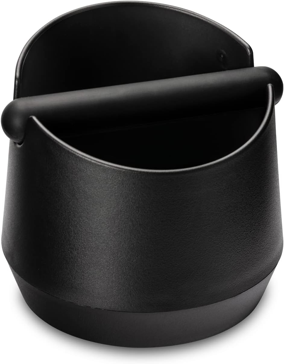 Espresso Knock Box - 5.8 Inch Coffee Knock Box Espresso, Shock-absorbent espresso grounds knock box with Removable Knock Bar and Non-Slip Base for