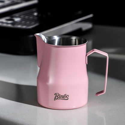 Milk Frothing Pitcher 450ML - Espresso Steaming Pitcher with Large Handle and Spout,Cappuccino Latte Art Cup for Barista and Home Cafe