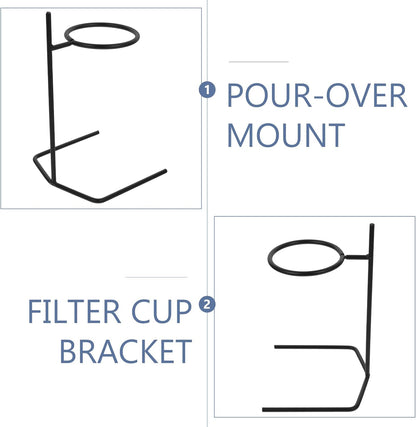 Housoutil Stainless Steel Coffee Dripper Stand Stand Coffee Station Filter Holder Maker Stainless Steel Rack - Black