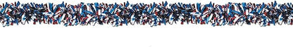 Beistle 50281-RWB 6-Ply Red, White and Blue Metallic Festooning Garland, 4" x 15'