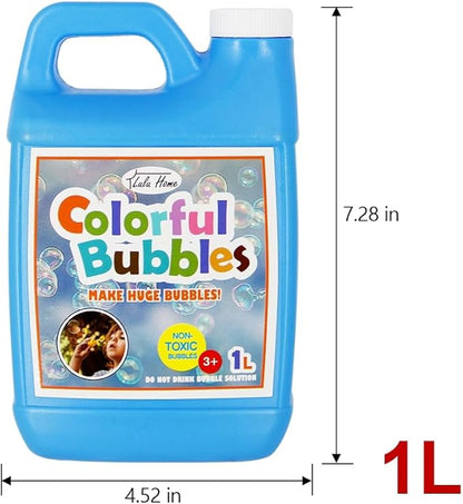 Lulu Home 2 Pack Bubble Solution, 2 L/67.6 OZ - Giant Bubble Wand & Blower, Halloween/Birthday Party Favors - Up to 5 Gallons