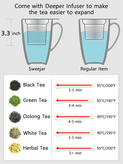 Sweejar Porcelain Tea Infuser Mug with Lid, 16 oz Teacup with Strainers for Loose Leaf Tea, Microwave and Dishwasher Safe Coffee Mug(Gradient Purple)