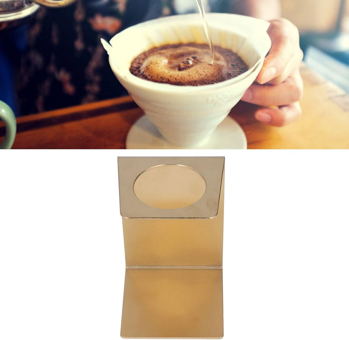 Pour over Coffee Dripper Stand, Filter Cup Holder, Samll Size Light Durable Stainless Steel Reusable Pour over Coffee Dripper Stand for Cone