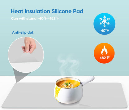 Aechy Extra Large Silicone Mat 35.3"x23.5"x0.08", Multipurpose Silicone Mat Thick Heat Resistant Mat Shipped Rolled Up Kitchen Counter Mat Nonslip