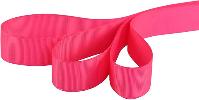 Ribbonitlux 1" Wide Solid Grosgrain Ribbon 25 Yards (176-Fuchsia）, Set for Gift Wrapping, Party Decor, Sewing Applications, Wedding and Craft