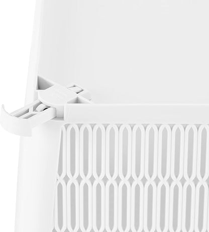 Simplify 4Pk Small Slide 2 Stack It Tote Basket | Storage & Organization | Open Bins with Stackable Capability | Bathroom | Crafts | Pantry | Playroom | Office | White