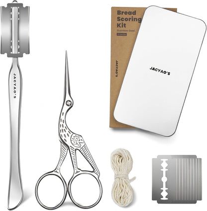 JACYAO'S Bread Scoring Tool Kit, Bread Lame and Dough Scissors Made From Food Grade Stainless Steel