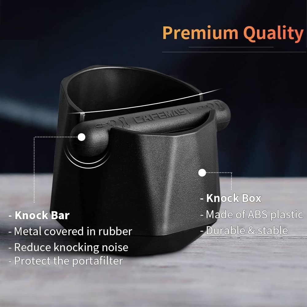 Coffee Knock Box Espresso Grounds - Cafemasy Home Use Epsresso Accessories Unique Design Diamond Shape Mini Knock Box with Espresso Cleaning Brush