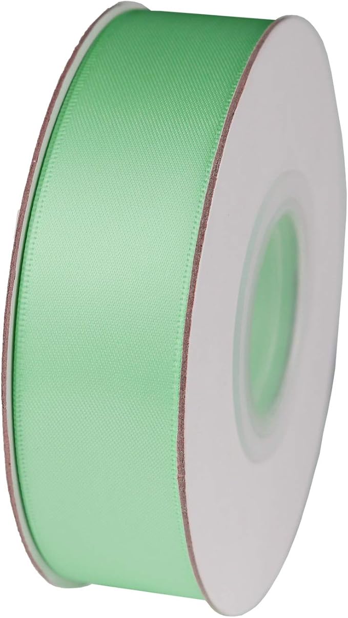 ITIsparkle 1" Inch Double Faced Satin Ribbon 50 Yards-Roll Set for Gift Wrapping Scrap Books Party Favor Hair Braids Baby Shower Decoration Floral Arrangement Craft Supplies, Aqua Ribbon