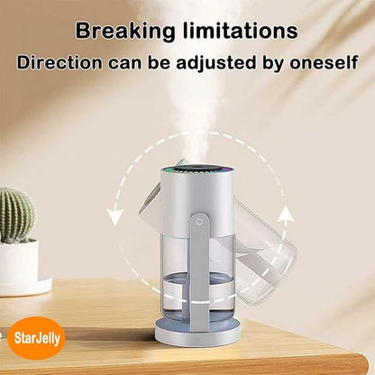 Portable Starry Sky Projection Humidifier, USB Mini Humidifier, 360° Rotating Nozzle, Colorful Lights, Anti-Clogging Technology, Ultra-Quiet Design, Suitable for Offices, Bedroom, Desktops. (02 Pink)