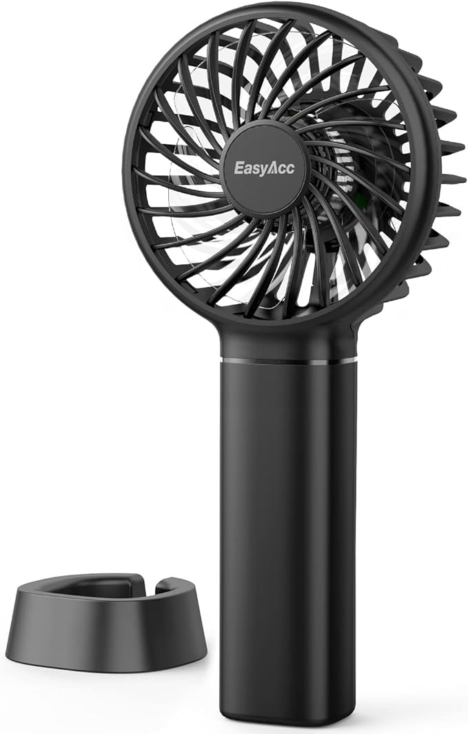 EasyAcc Mini Portable Handheld Fan, 3000mAh + 15 Hrs Working Time + Portable Lanyard + Professional ODM + Durable, Mini Pocket Personal Lash Fan for Kids Girls Women Travel Indoor Outdoor
