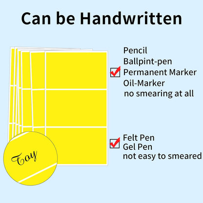 STARLIBOO Removable Colored Labels Stickers, 3X5 Inch Removable Large Label Stickers for Moving Boxes and Storage Bins- Waterproof- Tear Resistant (Yellow)