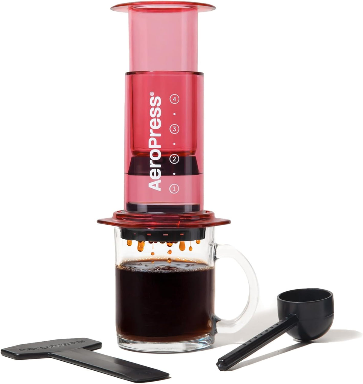 AeroPress Clear Blue Coffee Press – 3 In 1 Brew Method Combines French Press, Pourover, Espresso, Full Bodied Coffee Without Grit or Bitterness, Small Portable Coffee Maker for Camping & Travel-Blue