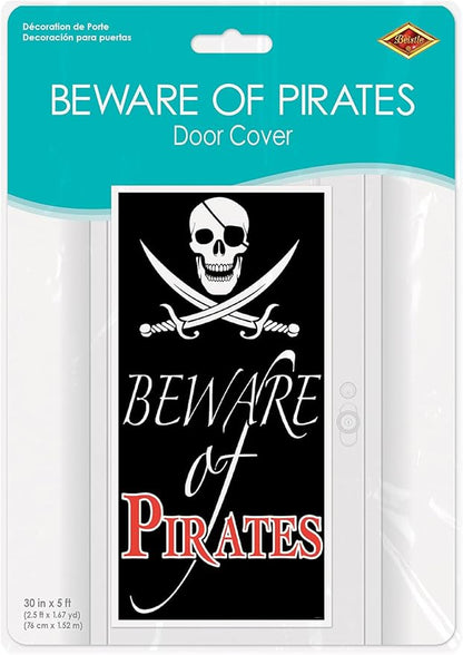 Beistle Beware of Pirates Door Cover,Black/White/Red (Pack of 2)