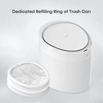 TOWNEW T Air One Official Refill Rings for Smart Bathroom Trash Can, Sturdy Trash Bags for Electric Automatic Trash Can, 2.6 Gallon, 8 pk White Refill Rings - Up to 96 Trash Bags