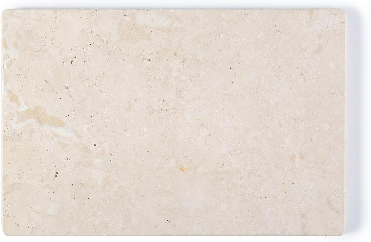 Koville Natural Travertine Marble Cutting Board for Kitchen Counter, 12" x 8" Real Stone Slab Marble Cheese Board for Home Decor