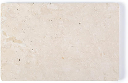 Koville Natural Travertine Marble Cutting Board for Kitchen Counter, 12" x 8" Real Stone Slab Marble Cheese Board for Home Decor