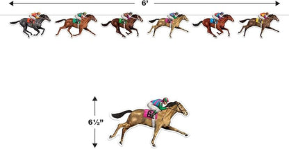 Beistle 3 Piece 6.5" x 6' Horse Racing Banners For Equestrian Theme Race Day Party Decorations