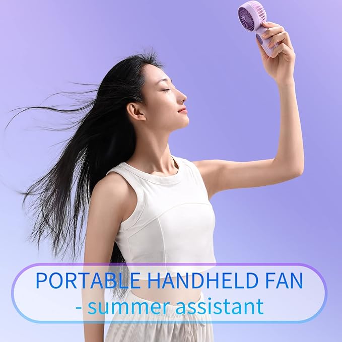 VanSmaGo [Portable Mini Fan 3-pack] Handheld Personal Small Fan with 3-speed for Travel, USB Rechargeable Battery Operated Eyelash Fan, Black&White&Pink
