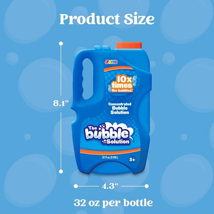 JOYIN 32 oz Bubble Concentrated Solution Refills, 2 Packs Bubble Guns with 4 Bottles Bubble Refill, 10 Holes Light Up Automatic Bubble Gun Machine for Kids, Outdoors, Summer Toys, Gift, Party Favors