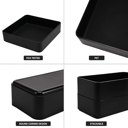 11-Piece Stackable Drawer Organizer Set, Multi-size Desk Drawer Organizer Trays Vanity Storage Bins for Storing Makeup, Stationery, Utensils in Bathroom Dresser, Office and Kitchen