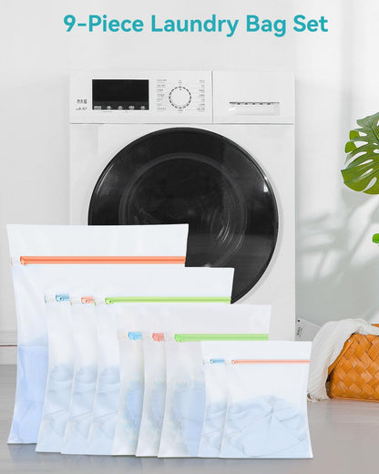 OTraki 9 PCS Mesh Laundry Bags for Delicates 4 Sizes Laundry Bags Mesh Wash Bags with Zipper Clothing Washing Bags Reusable Travel Storage Organize Bag for Clothes Underwear Bra Lingerie Socks Toy
