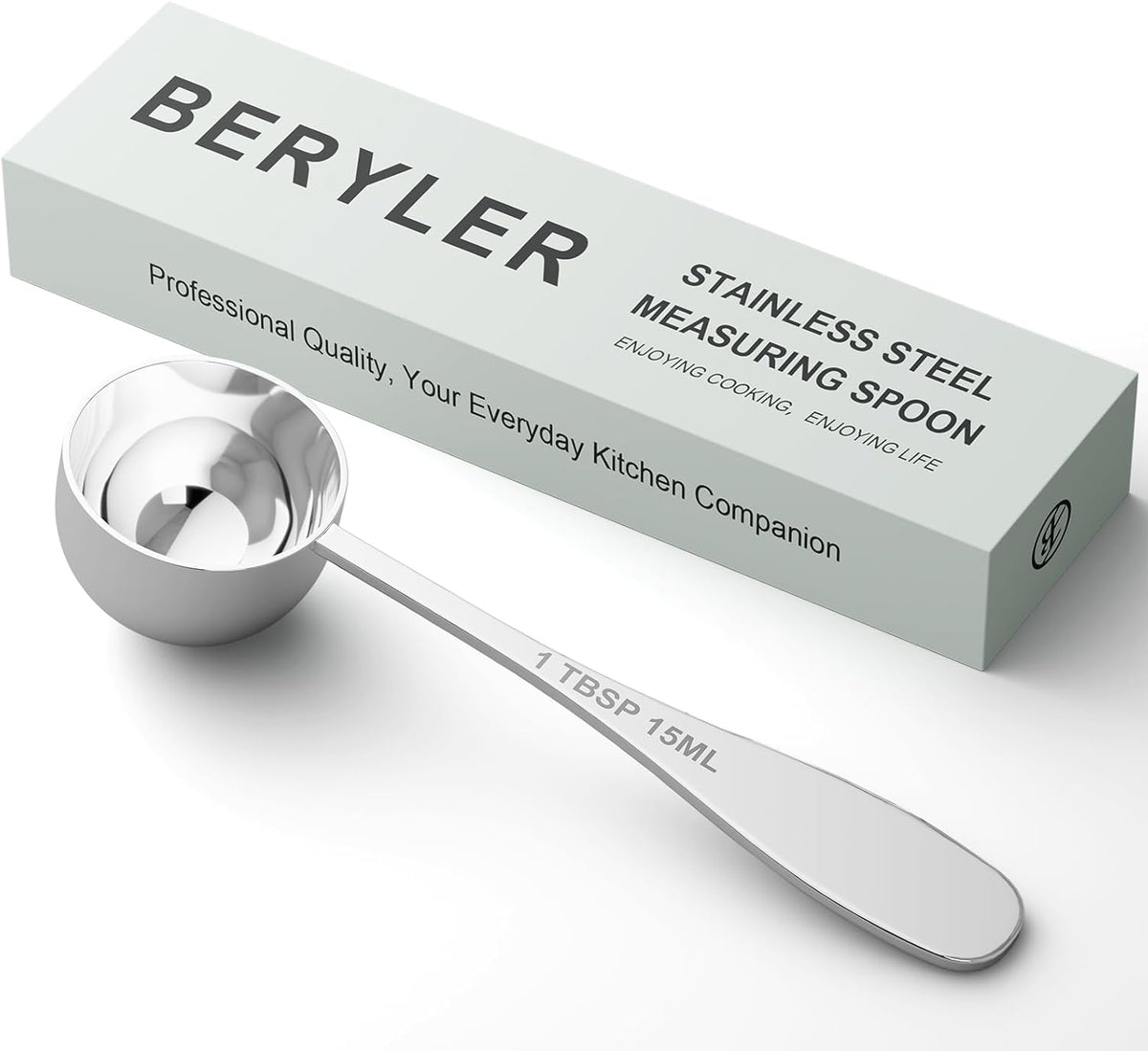2PCS 1tbsp(3tsp, 15 ml) Single Measuring Spoon, Stainless Steel Individual Teaspoon, Metal Measure Scoop with Gift Box