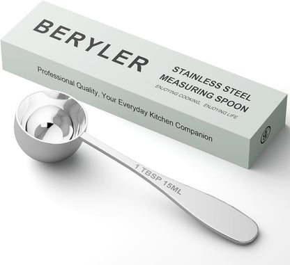 2PCS 1tbsp(3tsp, 15 ml) Single Measuring Spoon, Stainless Steel Individual Teaspoon, Metal Measure Scoop with Gift Box