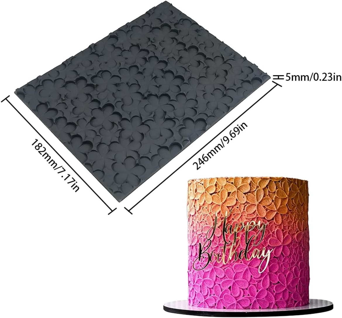mostsom Silicone Lace Cake Mold Flower Impression Mat for Baking, Non-Stick Flexible Silicone Decorating Mat for Cakes, Cookies, Pastry, Chocolate