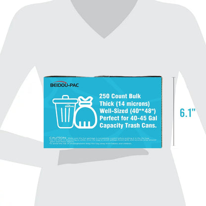 40-45 Gallon Trash Bags, 250 Count Bulk, Heavy Duty Clear Plastic Recycling Garbage Bags, Multi-purpose Can Liners for Business Home Commercial, Industrial Contractors, Storage, Outdoor