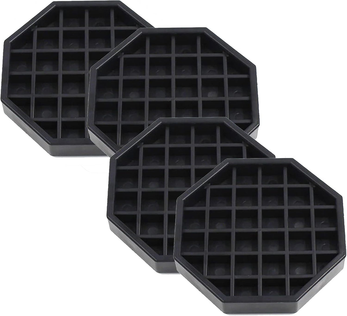 Octagon Coffee Drip Tray by Hard Black Plastic for Coffee Countertop, Drip Tray for Drink Dispenser (4" - 4 Pcs)